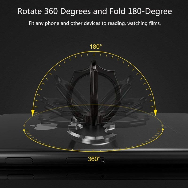 NILSTOREY Cell Phone Ring Holder, NILSTOREY Bat 360Â° Rotation Ring Stand Holder, Metal Finger Grip Kickstand for iPhone, Samsung, Smartphones and iPads (Black) - Image 4